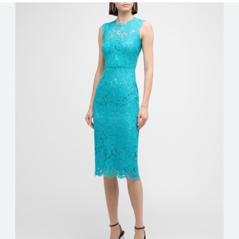 Dolce & Gabbana Floral Lace Midi Dress
